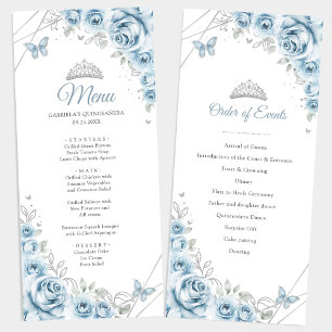 Baby Blue Zilveren Bloemstuk Quinceanera Programma