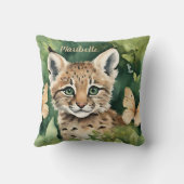 Baby Bobcat Meisjes Gepersonaliseerd Kussen (Achterkant)