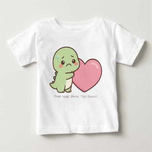 Baby Bodysuit - Cute Sad Dinosaur with Short Arms  (Voorkant)