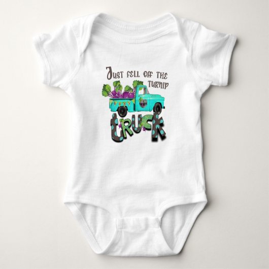 Baby Bodysuit - gewoon afvegen van de Turnip Truck (Voorkant)