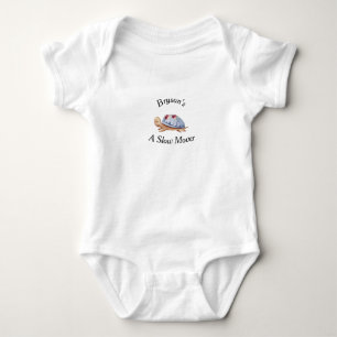 Baby bodysuit in het wit met schildpad voor jongen