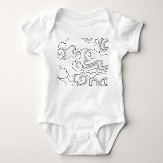 BABY BODYSUIT JAPANESE CLOUD PATROON CUSTON NAME (Voorkant)