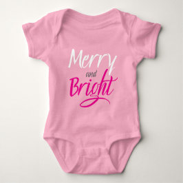 Baby Bodysuit: Merry and Bright (roze) Romper
