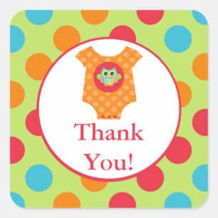 Baby Bodysuit Uil Baby shower Sticker