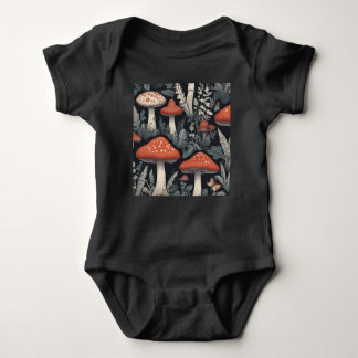 Baby Bodysuit - Unisex - Midnight Mushroom