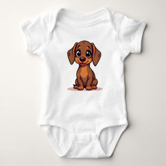 Baby bodysuits met schattige worstenhond