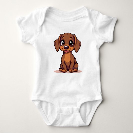Baby bodysuits met schattige worstenhond (Voorkant)