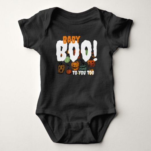 Baby Boe! Halloween black spooky Romper (Voorkant)