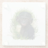 Baby Bonobo Ape Glazen Onderzetter (Achterkant)