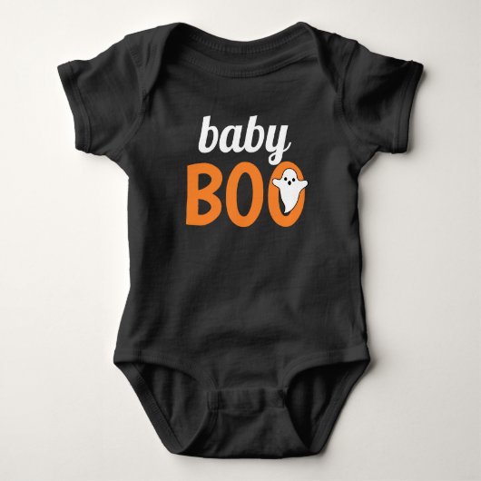 Baby Boo Family Matching Halloween Black Oranje Romper (Voorkant)