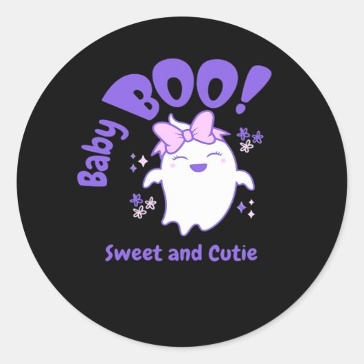Baby Boo Sweet Toddler Halloween Design Ronde Sticker (Voorkant)