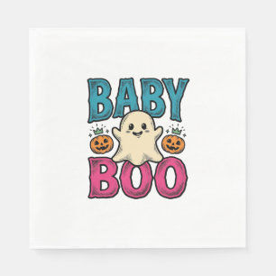 Baby Boo Vintage Halloween Ghost T-shirt Ontwerp_1 Servet