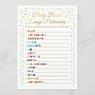 Baby Books Emoji Pictionary Game Blauw en Goud Kaart