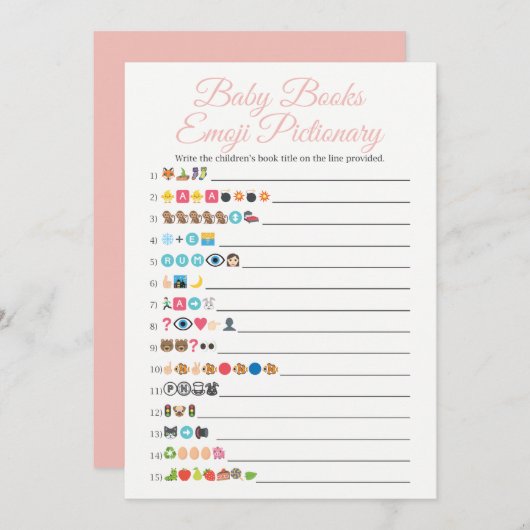 Baby Books Emoji Pictionary Game Pink (Voorkant / Achterkant)