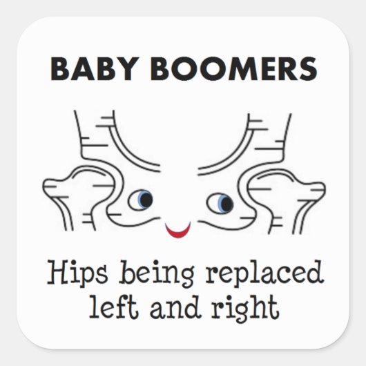 Baby Boomer heupen Vierkante Sticker (Voorkant)