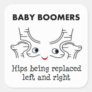 Baby Boomer Hips Vierkante Sticker