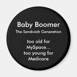 Baby Boomer Magnet - Ronde Magneet