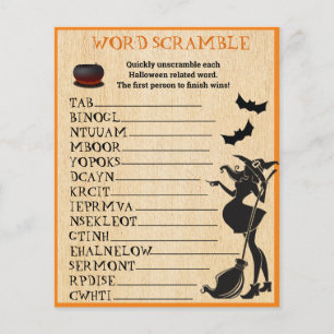 Baby Borrel Shower Halloween Heks Woordzoek Game