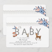 Baby Bosdieren tonen uitnodiging (Voorkant / Achterkant)