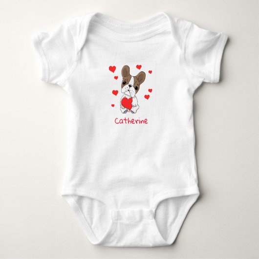 Baby boxer met rood hart romper (Voorkant)