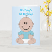 Baby Boy 1st Birthday Kaart (Gele Bloem)
