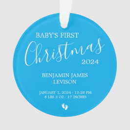 Baby Boy 1st Christmas Acryl Ornament w / Foto