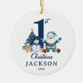 Baby Boy 1st Christmas Keramisch Ornament (Voorkant)