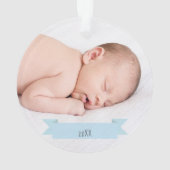 Baby Boy 1st Kerstmis Foliday Elegant Ornament (achterkant)