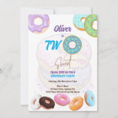 Baby boy 2e anniversaire Donut invitation (Devant)
