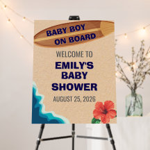 Baby Boy À Bord Baby shower Affiche de bienvenue