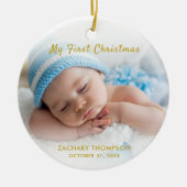 Baby Boy Aangepast Mijn eerste Kerstmis Ornament (Voorkant)