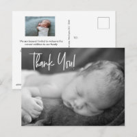 Baby Boy Aangepaste Foto's Handlettering bedankt