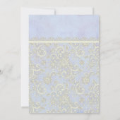  Baby Boy Aankondiging Blauw & Ivoor Kant (Achterkant)