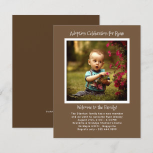 Baby Boy Adoption Party Foto Uitnodiging Sjabloon