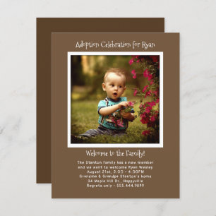Baby Boy Adoption Party Photo Invitation Modèle