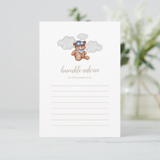 Baby Boy Adventure Bear Baby shower carte conseil (Debout devant)