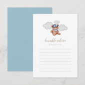 Baby Boy Adventure Bear Baby shower carte conseil (Devant / Derrière)