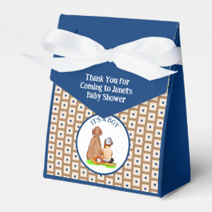 Baby Boy and Dog Baseball Theme Baby shower Bedankdoosjes