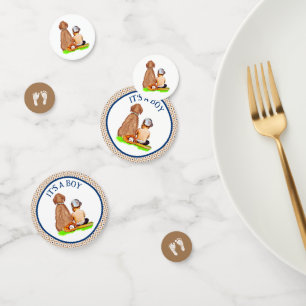 Baby Boy and Dog Baseball Theme Baby shower Confetti