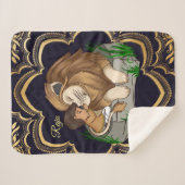 Baby boy and lion on a black mandala background sherpa deken (Voorkant (horizontaal))