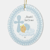 Baby Boy Angel Baby's eerste kerstversiering Keramisch Ornament (Links)