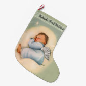  Baby Boy Angel Eerste Kerstmis Grote Kerstsok (Voorkant (Hangend))