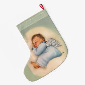  Baby Boy Angel Eerste Kerstmis Grote Kerstsok (Achterkant (Hangend))