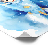 Baby Boy Astronaut Waterverf Poster (Hoek)