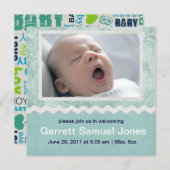 Baby Boy Baby faire-part (Devant / Derrière)