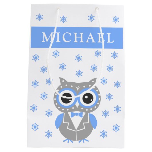 Baby Boy Baby shower Cute Owl Cadeau Sac cadeau (Dos)