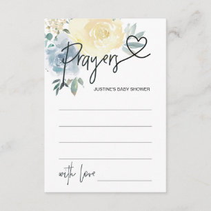 Baby Boy Baby shower Game Prayer Card Heart Informatiekaartje