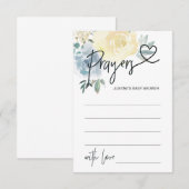 Baby Boy Baby shower Jeu Carte de prière Coeur (Devant / Derrière)