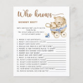 Baby Boy baby shower raden hoeveel teddyberen (Voorkant)