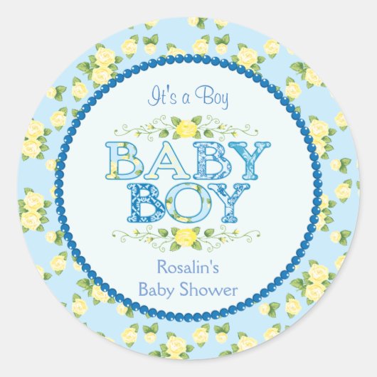 Baby Boy Baby shower Stickers (Voorkant)